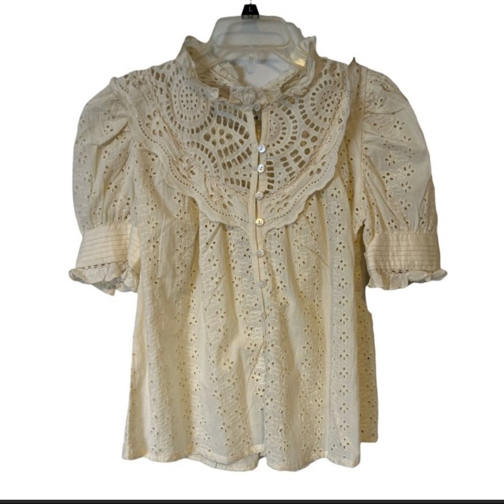 NWT House of Harlow 1960 Cream Lace Shirt